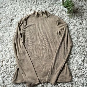 Casual No Boundries Evening tan turtle neck date night soft beige long s…